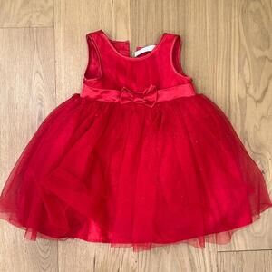 Cherokee Red Sparkly Dress with Bow - Size 2
